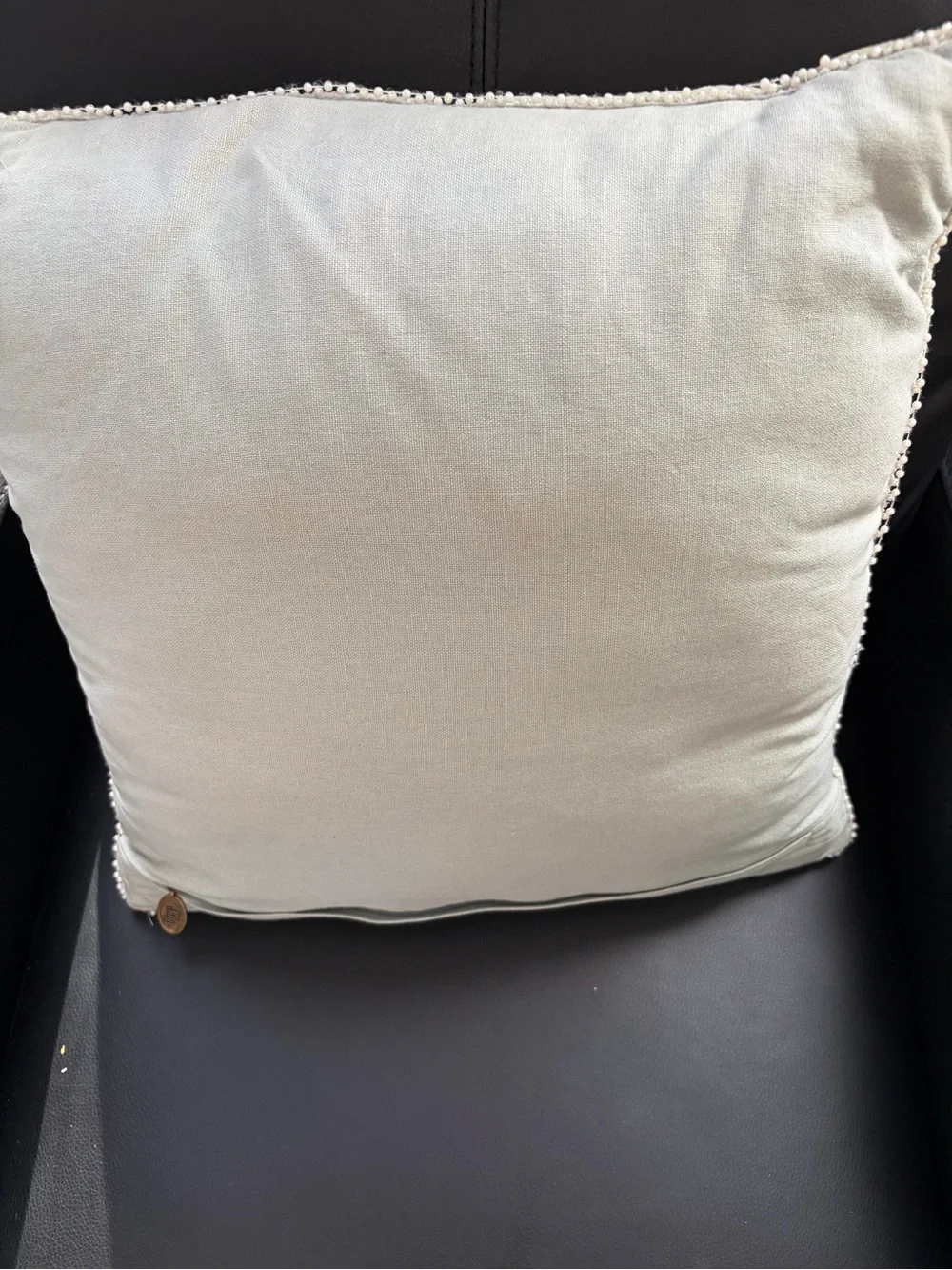 Beaded Fish Accent Pillow - soft blue/ grey with Teal & Gold Detailing